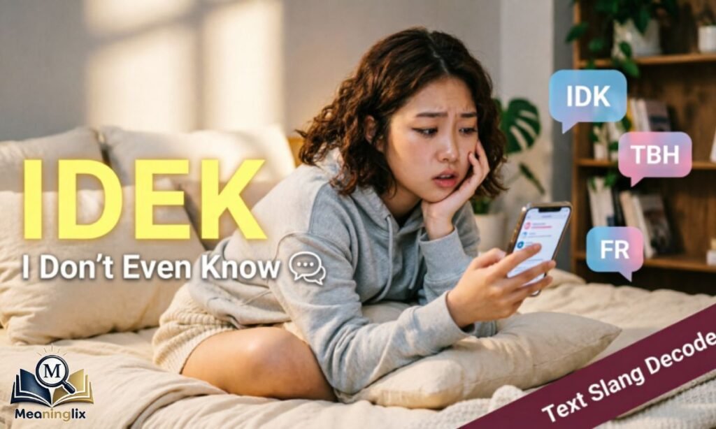 IDEK Meaning in Text from Girl