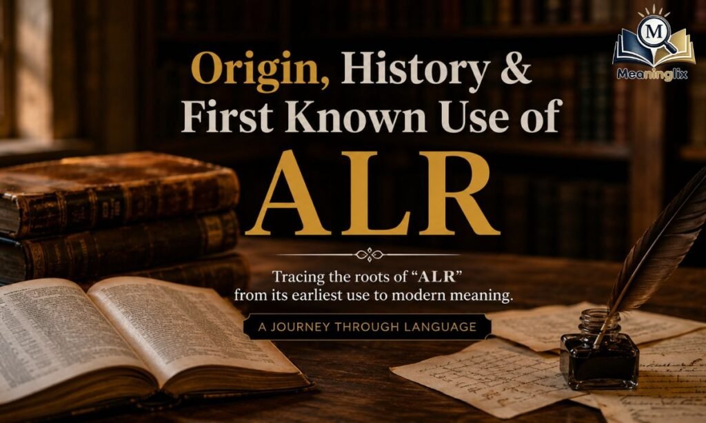Origin, History & First Known Use of Alr