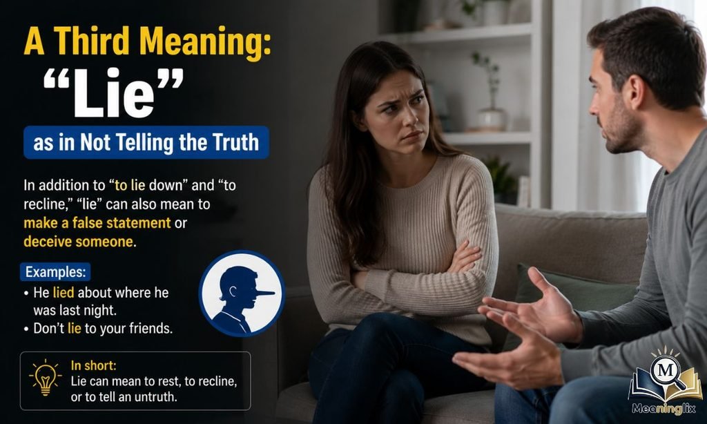 A Third Meaning Lie as in Not Telling the Truth