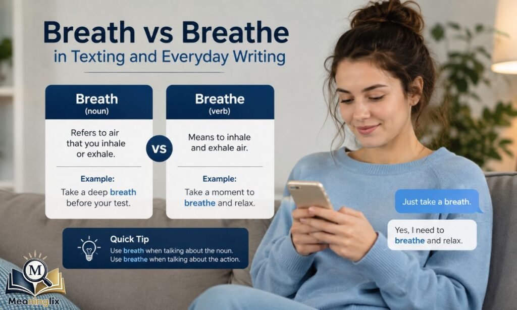 Breath vs Breathe in Texting and Everyday Writing