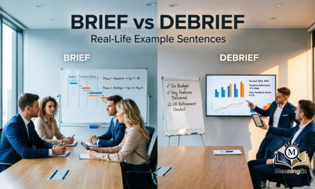 Brief vs Debrief Real-Life Example Sentences