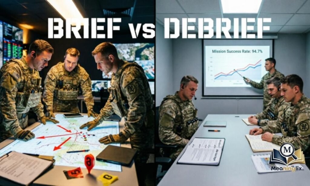 Brief vs Debrief in Military Communication