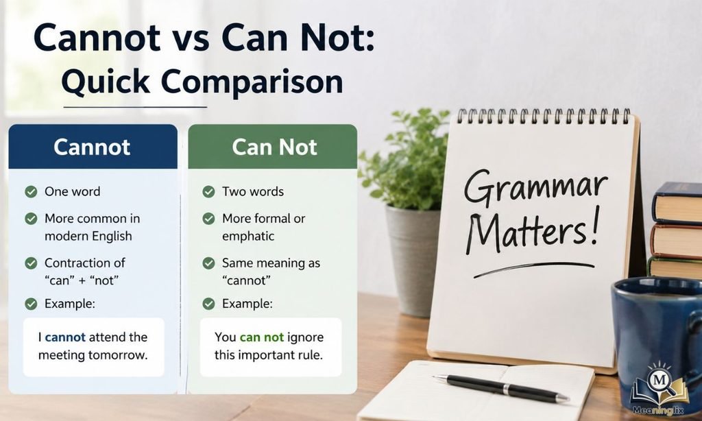Cannot vs Can Not Quick Comparison
