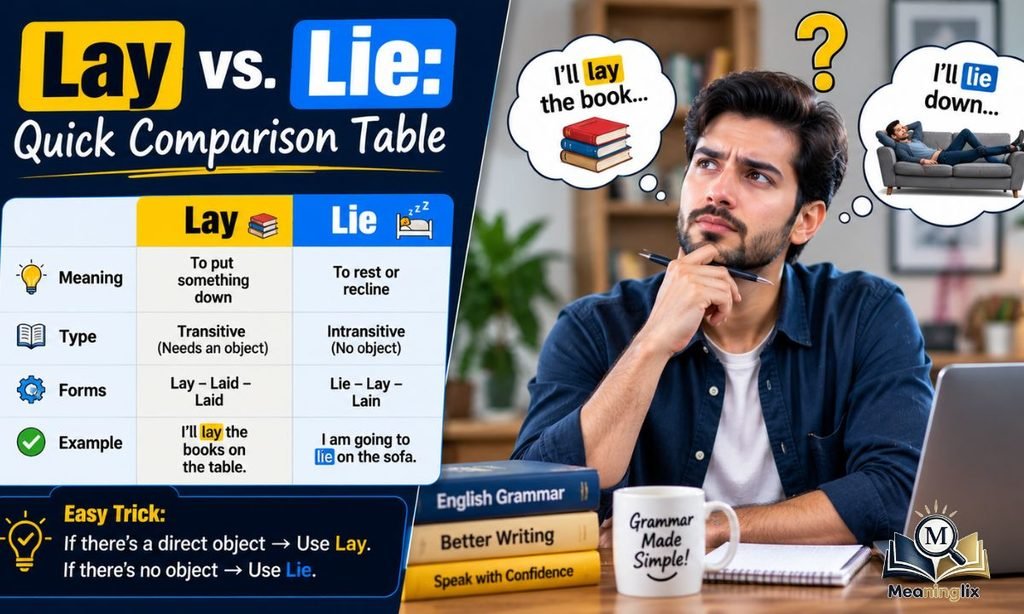 Lay vs Lie Quick Comparison Table