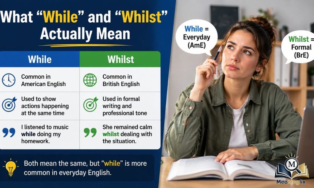 What While and Whilst Actually Mean