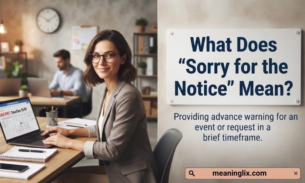 What Does Sorry for the Short Notice Mean