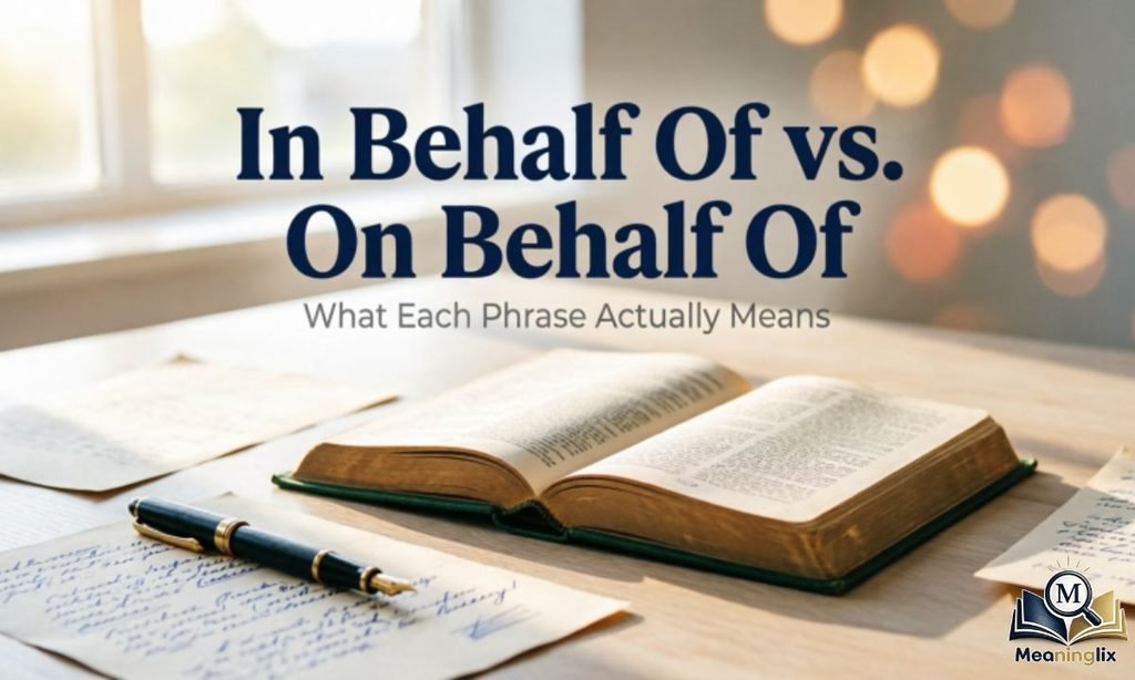 What Each Phrase Actually Means In Behalf Of vs. On Behalf Of