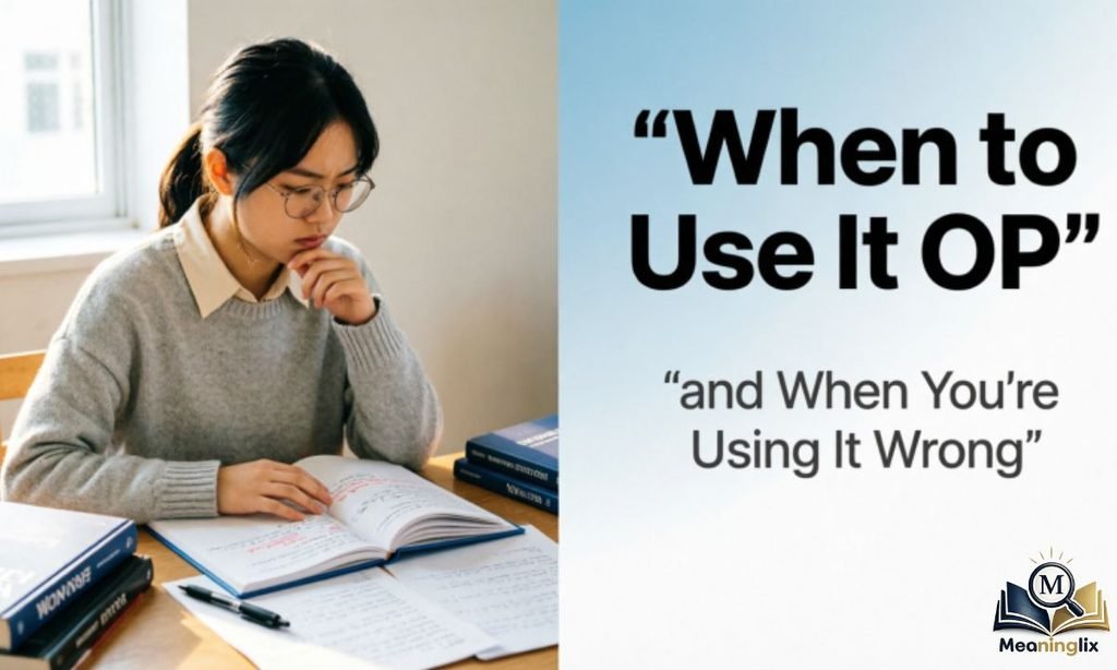 When to Use It OP (and When Youre Using It Wrong)